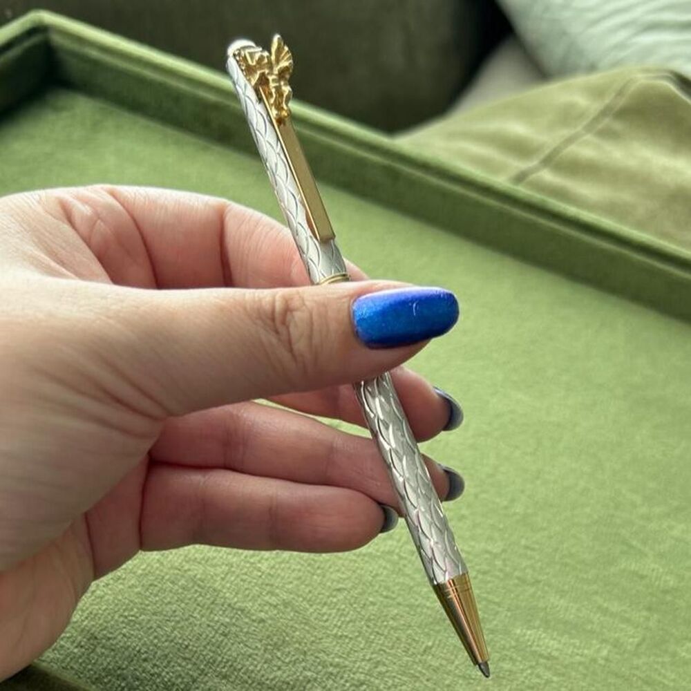 Vintage Gold and Silver Two Tone Cherub Decorative Ballpoint Pen